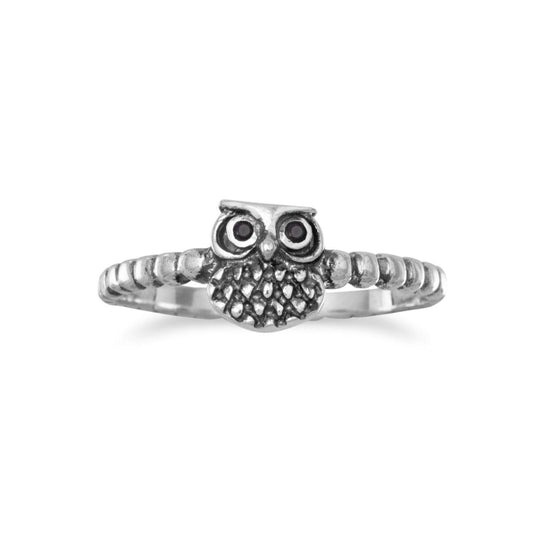 Oxidized Small Owl Ring freeshipping - Higher Class Elegance