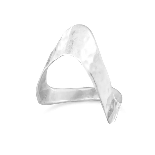Hammered "V" Ring freeshipping - Higher Class Elegance