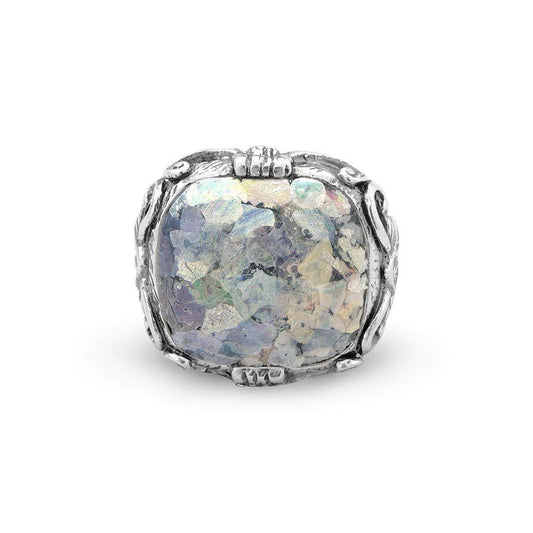 Ornate Large Square Roman Glass Ring freeshipping - Higher Class Elegance