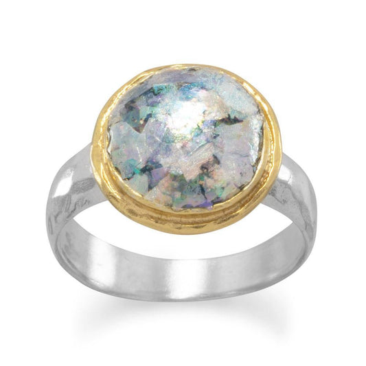Two Tone Ancient Roman Glass Ring freeshipping - Higher Class Elegance