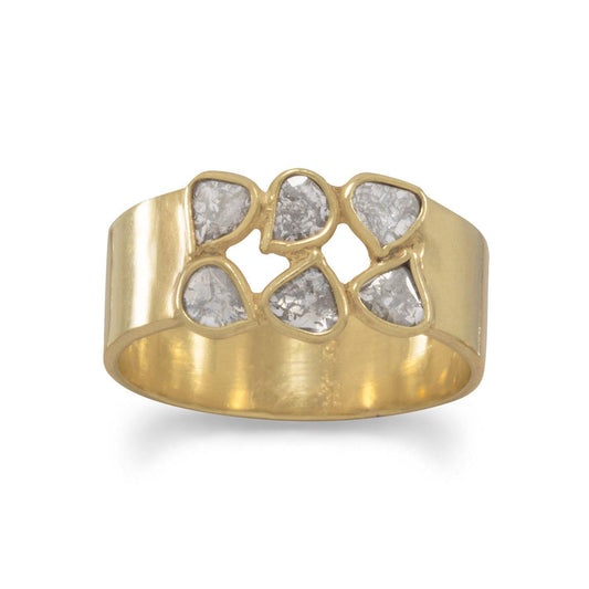 14 Karat Gold Plated Polki Diamond Ring freeshipping - Higher Class Elegance