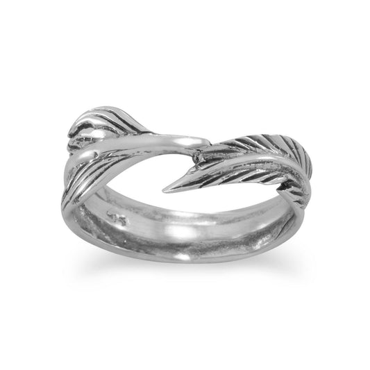 Oxidized Feather Wrap Ring freeshipping - Higher Class Elegance