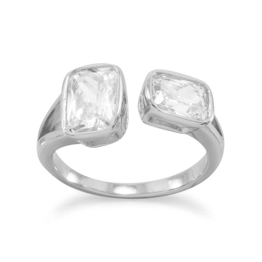 Rhodium Plated CZ Split Design Ring freeshipping - Higher Class Elegance
