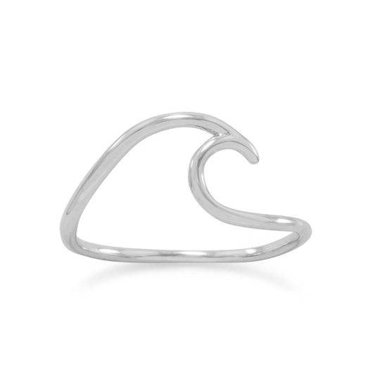 "Wave of Fresh Air" Rhodium Plated Wave Ring freeshipping - Higher Class Elegance