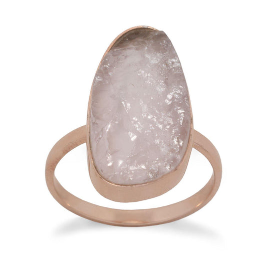 14 Karat Rose Gold Plated Rose Quartz Ring freeshipping - Higher Class Elegance