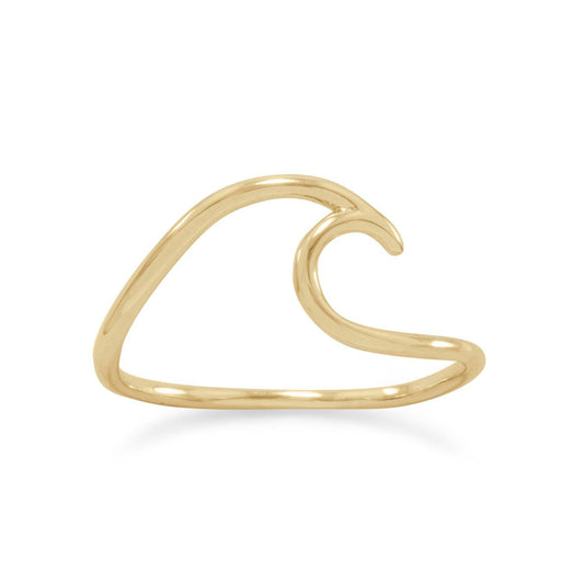 14 Karat Gold Plated Wave Ring freeshipping - Higher Class Elegance