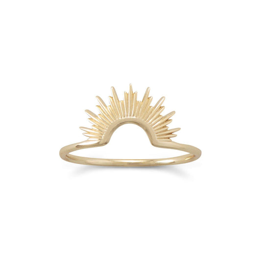 "Shine On!" 14 Karat Gold Plated Sunburst Ring freeshipping - Higher Class Elegance