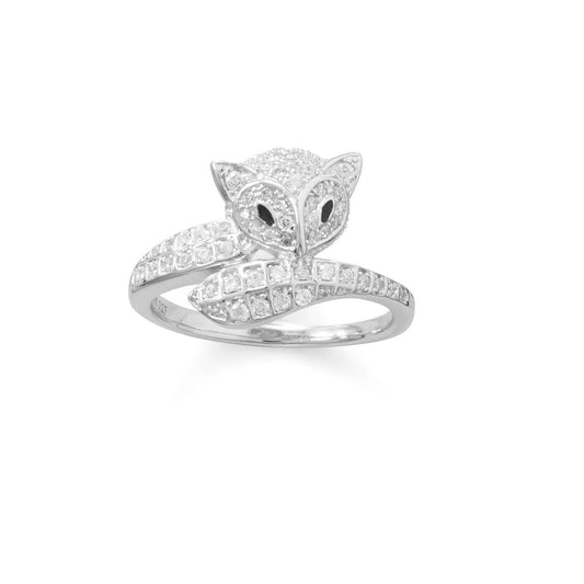 Rhodium Plated Cute Fox CZ Ring freeshipping - Higher Class Elegance