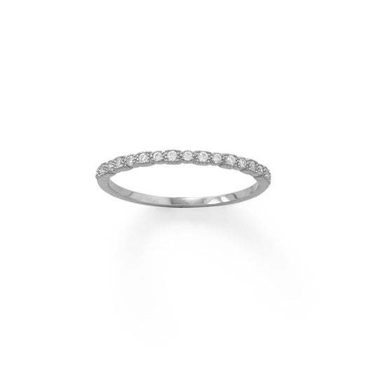 Rhodium Plated Thin CZ Ring freeshipping - Higher Class Elegance