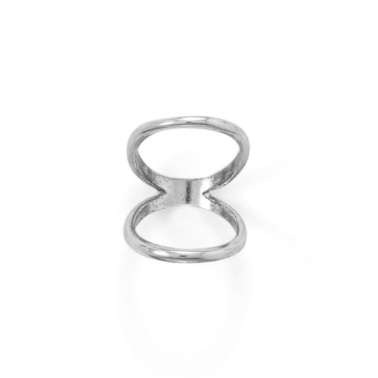 Rhodium Plated Double Band Knuckle Ring freeshipping - Higher Class Elegance