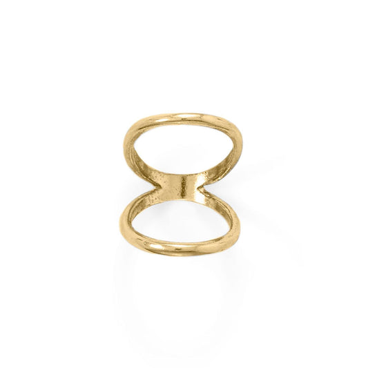 14 Karat Gold Plated Double Band Knuckle Ring freeshipping - Higher Class Elegance