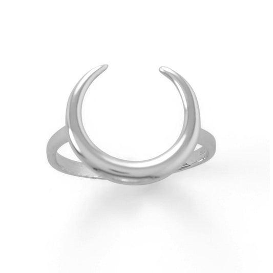 Polished Crescent Moon Ring freeshipping - Higher Class Elegance