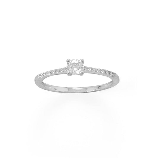 4mm CZ with Rhodium Plated CZ Band freeshipping - Higher Class Elegance