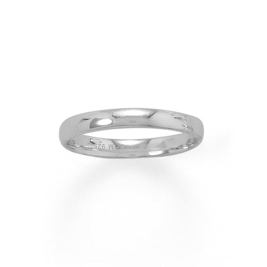 Rhodium Plated 3mm Band freeshipping - Higher Class Elegance