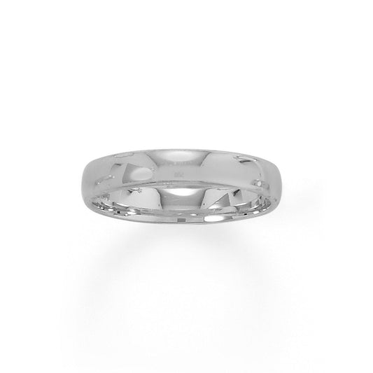Rhodium Plated 4mm Band freeshipping - Higher Class Elegance