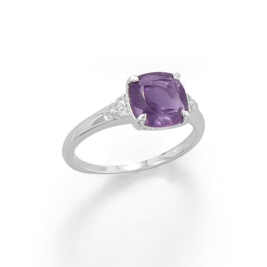 Sterling Silver Amethyst and CZ Band freeshipping - Higher Class Elegance
