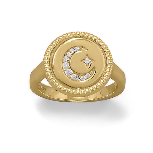 Reversible CZ Star and Moon Ring freeshipping - Higher Class Elegance