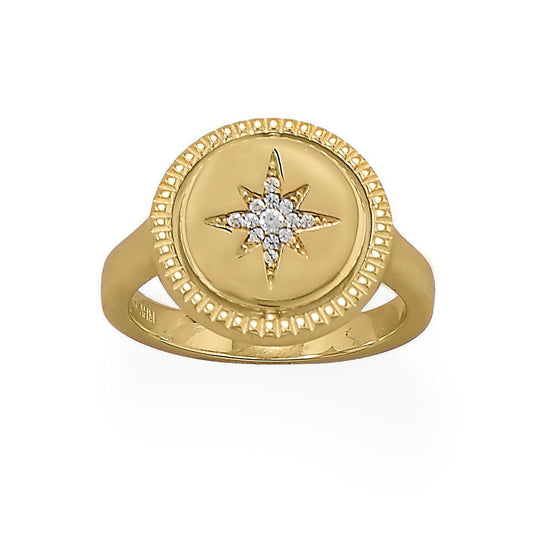 Reversible CZ Star and Moon Ring freeshipping - Higher Class Elegance