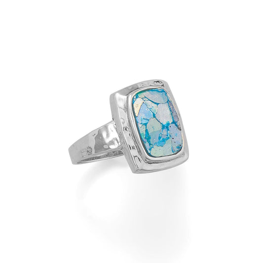 Hammered Roman Glass Ring freeshipping - Higher Class Elegance