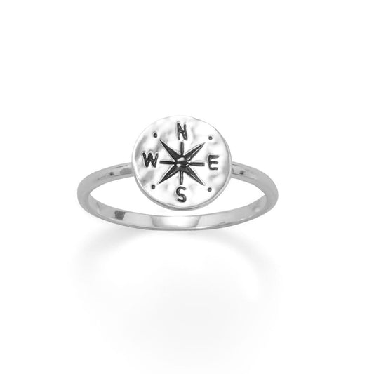 Keep It Moving! Hammered Compass Ring freeshipping - Higher Class Elegance