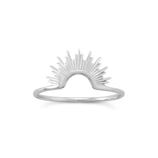 "Shine On!" Shiny Silver Sunburst Ring freeshipping - Higher Class Elegance