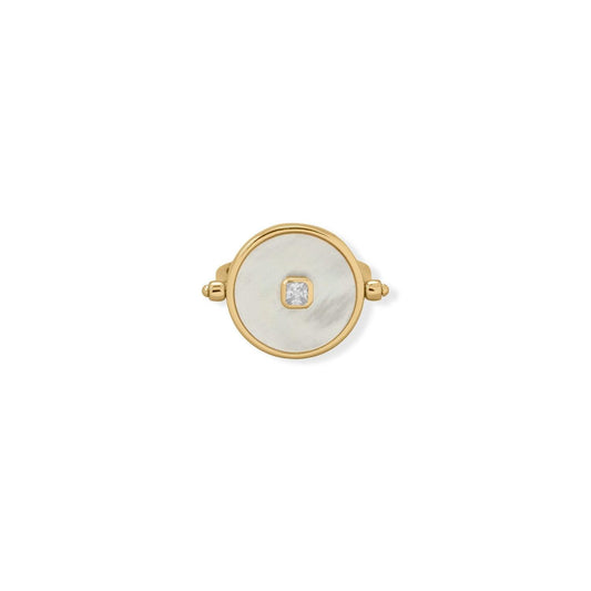 A Day to Night Delight! Mother of Pearl and Black Onyx Reversible Ring freeshipping - Higher Class Elegance