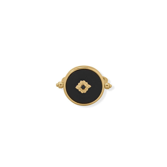 A Day to Night Delight! Mother of Pearl and Black Onyx Reversible Ring freeshipping - Higher Class Elegance