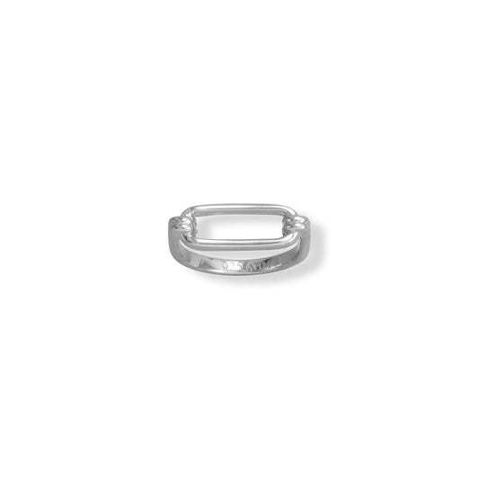 Rhodium Plated Paperclip Ring freeshipping - Higher Class Elegance