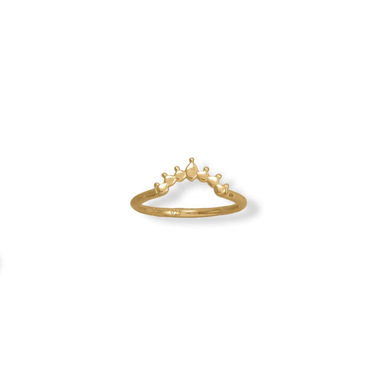 14 Karat Gold Plated Dot Crown Ring freeshipping - Higher Class Elegance