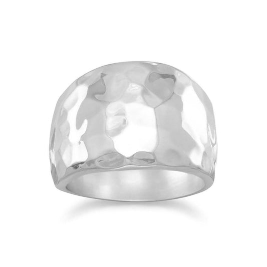 Hammered Cigar Band Ring freeshipping - Higher Class Elegance