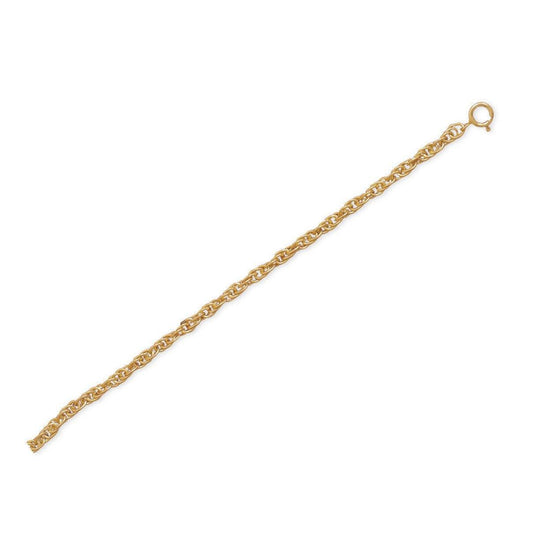 9"+1" 14/20 Gold Filled Rope Chain Anklet freeshipping - Higher Class Elegance
