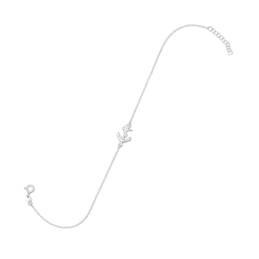 9" + 1" Sideways Anchor Anklet freeshipping - Higher Class Elegance