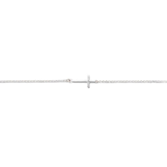 11" + 1" Sideways Cross Anklet freeshipping - Higher Class Elegance