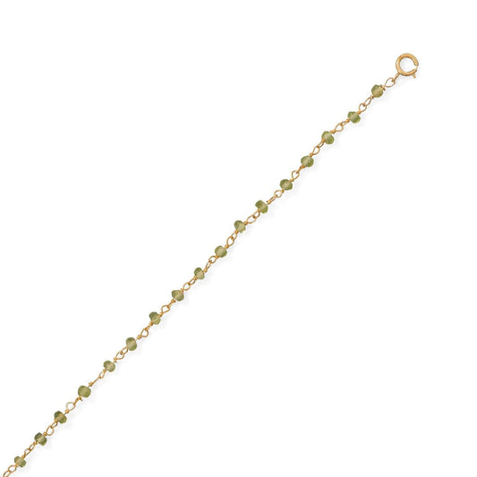 Fresh Look! Peridot 14 Karat Gold Plated Anklet freeshipping - Higher Class Elegance