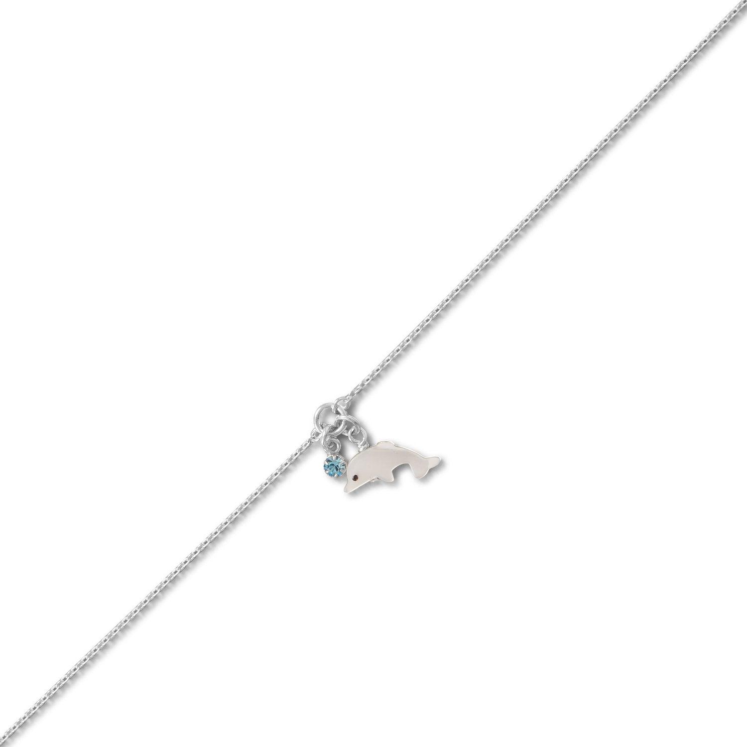9.5"+1" Dolphin and Crystal Anklet freeshipping - Higher Class Elegance