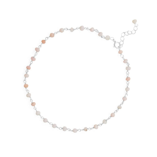 Pink Party! 9.5"+1" Opal Bead Anklet freeshipping - Higher Class Elegance