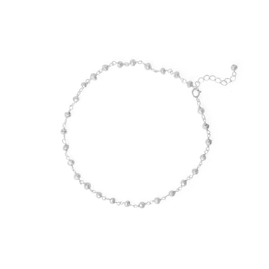 Powerful Pyrite! 9.5"+1" Sterling Silver Bead Anklet freeshipping - Higher Class Elegance