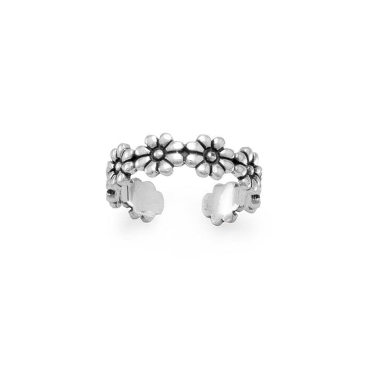Oxidized Flower Toe Ring freeshipping - Higher Class Elegance