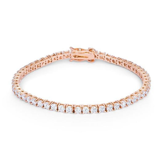 5.75ct Rose Goldtone Cubic Zirconia Tennis Bracelet freeshipping - Higher Class Elegance