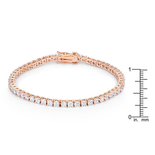 5.75ct Rose Goldtone Cubic Zirconia Tennis Bracelet freeshipping - Higher Class Elegance