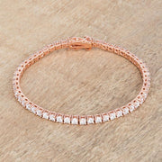 5.75ct Rose Goldtone Cubic Zirconia Tennis Bracelet freeshipping - Higher Class Elegance