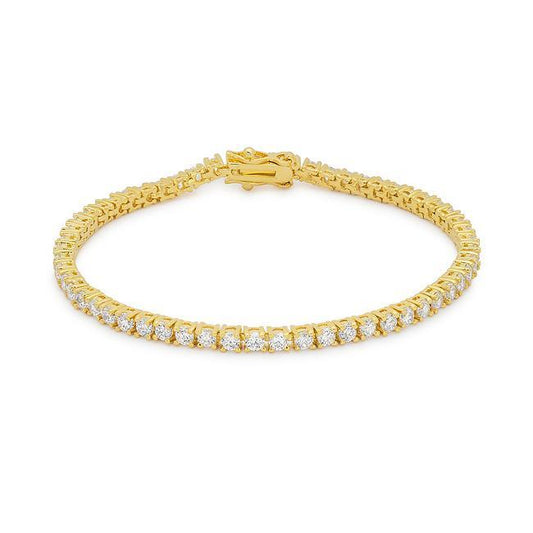 Goldtone Finish Victorian Cubic Zirconia Tennis 8 Inch Bracelet freeshipping - Higher Class Elegance