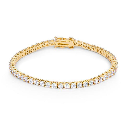 Goldtone Finish Victorian Cubic Zirconia Tennis 7 Inch Bracelet freeshipping - Higher Class Elegance
