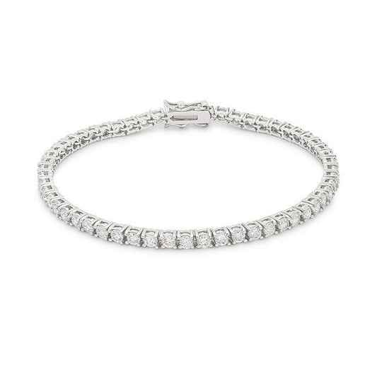 Silvertone Finish Victorian Cubic Zirconia Tennis 8 Inch Bracelet freeshipping - Higher Class Elegance