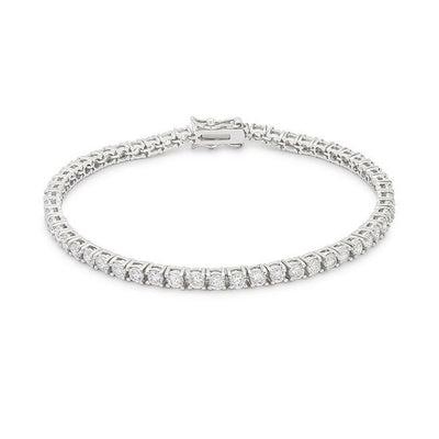 Silvertone Finish Victorian Cubic Zirconia Tennis 8 Inch Bracelet freeshipping - Higher Class Elegance