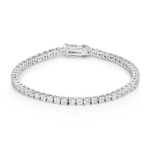 Silvertone Finish Victorian Cubic Zirconia Tennis 7 Inch Bracelet freeshipping - Higher Class Elegance