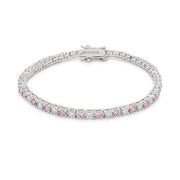 Lace Pink Cubic Zirconia Tennis Bracelet freeshipping - Higher Class Elegance