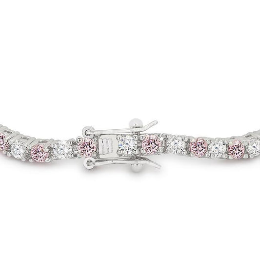 Lace Pink Cubic Zirconia Tennis Bracelet freeshipping - Higher Class Elegance