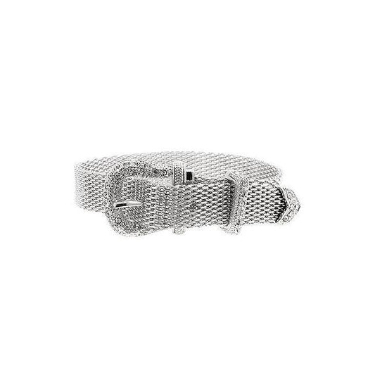 Silvertone Finish Buckle Bracelet freeshipping - Higher Class Elegance
