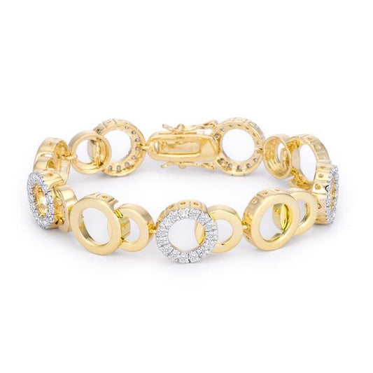 Circle Bijoux 7 Inch Two Tone Bracelet freeshipping - Higher Class Elegance